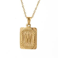 HIPHOP dog tag initial necklace for men stainless steel necklace
