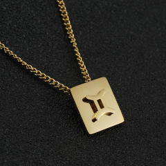 18K stainless steel necklace zodiac necklace