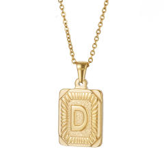 HIPHOP dog tag initial necklace for men stainless steel necklace