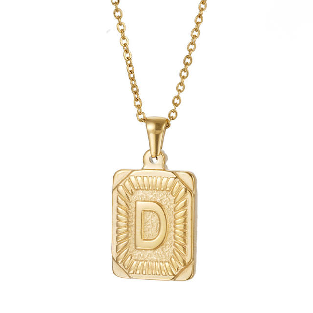 HIPHOP dog tag initial necklace for men stainless steel necklace