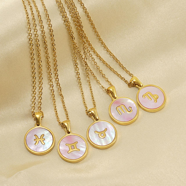 Round pendant zidoac necklace stainless necklace