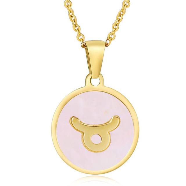 Round pendant zidoac necklace stainless necklace