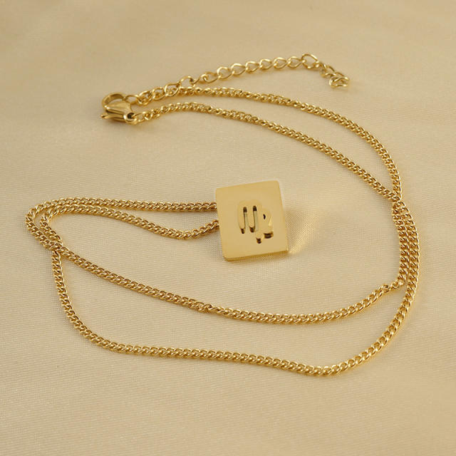 18K stainless steel necklace zodiac necklace