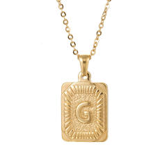 HIPHOP dog tag initial necklace for men stainless steel necklace