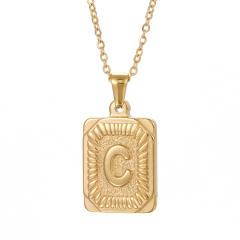 HIPHOP dog tag initial necklace for men stainless steel necklace