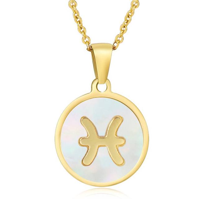 Round pendant zidoac necklace stainless necklace