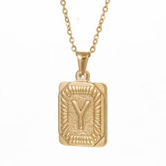 HIPHOP dog tag initial necklace for men stainless steel necklace