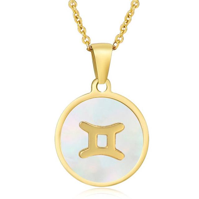 Round pendant zidoac necklace stainless necklace