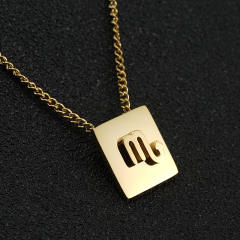 18K stainless steel necklace zodiac necklace