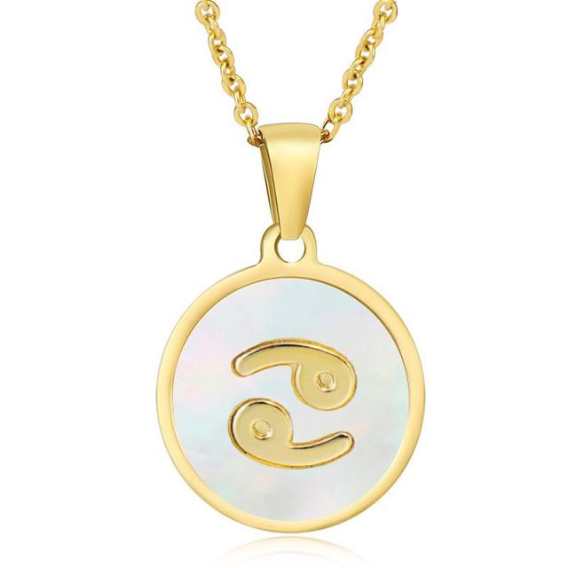 Round pendant zidoac necklace stainless necklace
