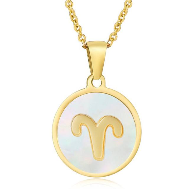 Round pendant zidoac necklace stainless necklace