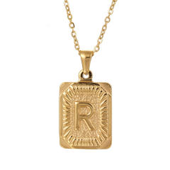 HIPHOP dog tag initial necklace for men stainless steel necklace