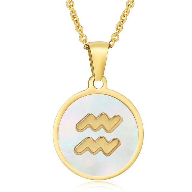 Round pendant zidoac necklace stainless necklace