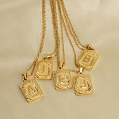 HIPHOP dog tag initial necklace for men stainless steel necklace