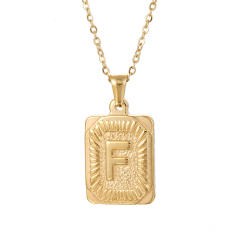 HIPHOP dog tag initial necklace for men stainless steel necklace