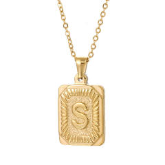 HIPHOP dog tag initial necklace for men stainless steel necklace