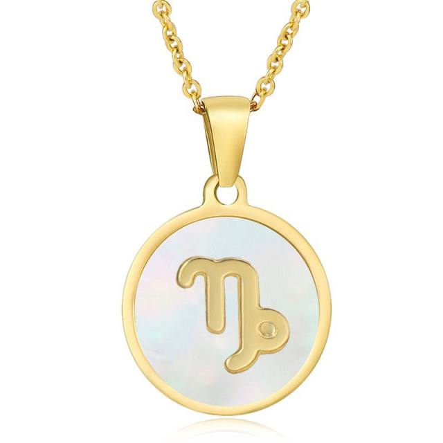 Round pendant zidoac necklace stainless necklace