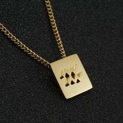 18K stainless steel necklace zodiac necklace