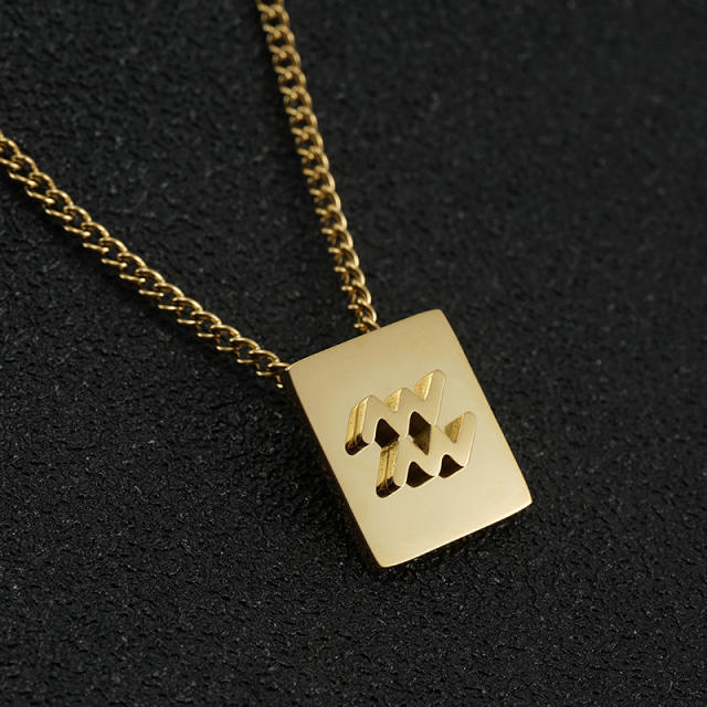 18K stainless steel necklace zodiac necklace