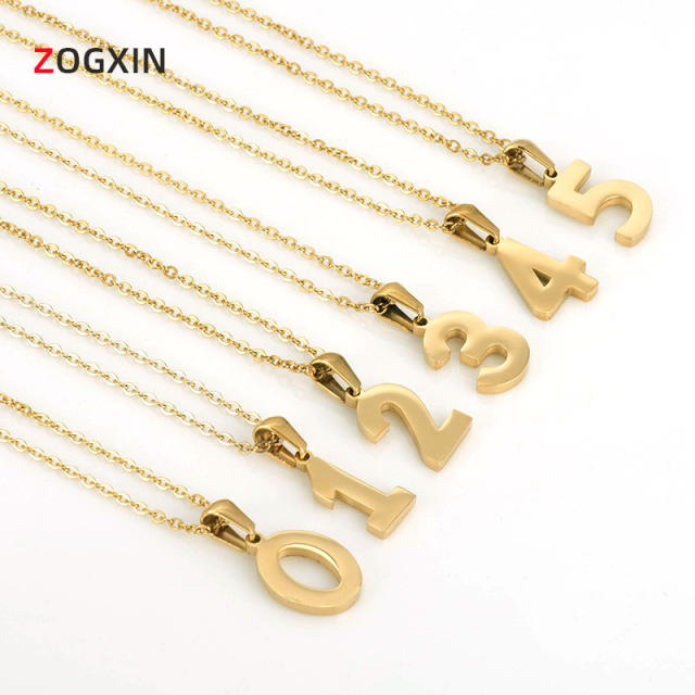 18K stainless teel necklace letter 0 to 9