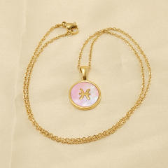 Round pendant zidoac necklace stainless necklace
