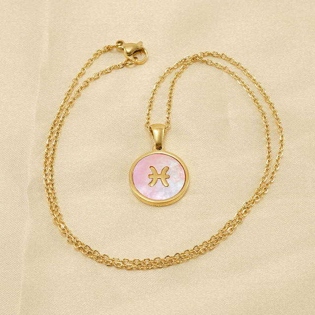 Round pendant zidoac necklace stainless necklace