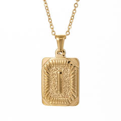 HIPHOP dog tag initial necklace for men stainless steel necklace