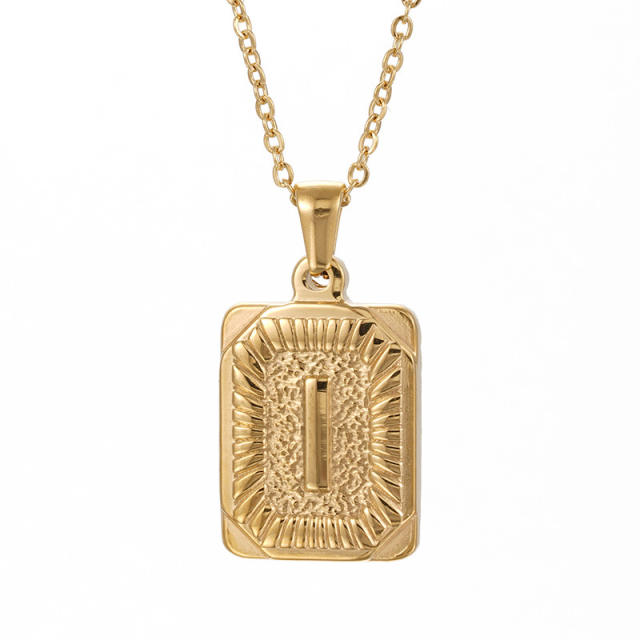 HIPHOP dog tag initial necklace for men stainless steel necklace