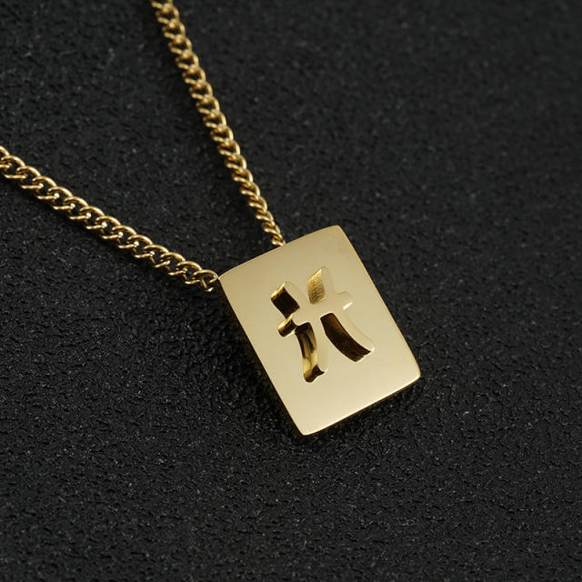 18K stainless steel necklace zodiac necklace