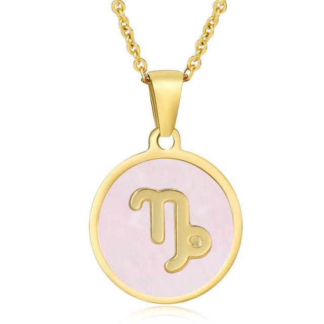 Round pendant zidoac necklace stainless necklace