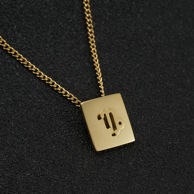 18K stainless steel necklace zodiac necklace