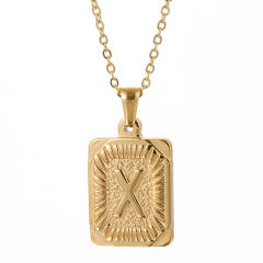 HIPHOP dog tag initial necklace for men stainless steel necklace