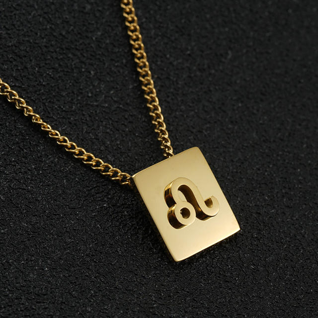 18K stainless steel necklace zodiac necklace