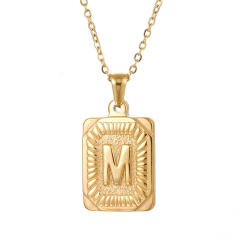 HIPHOP dog tag initial necklace for men stainless steel necklace