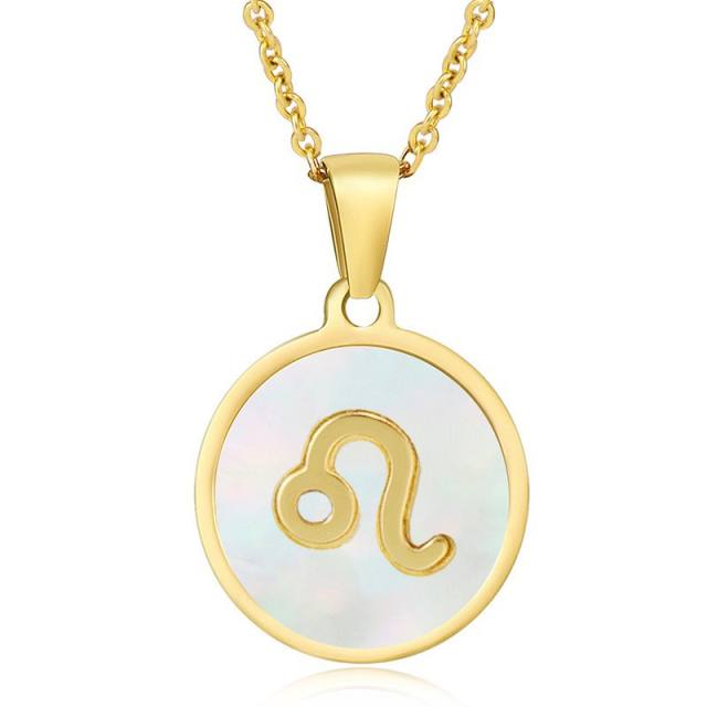 Round pendant zidoac necklace stainless necklace