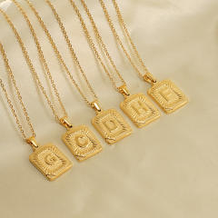 HIPHOP dog tag initial necklace for men stainless steel necklace