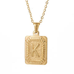 HIPHOP dog tag initial necklace for men stainless steel necklace