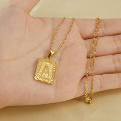 HIPHOP dog tag initial necklace for men stainless steel necklace