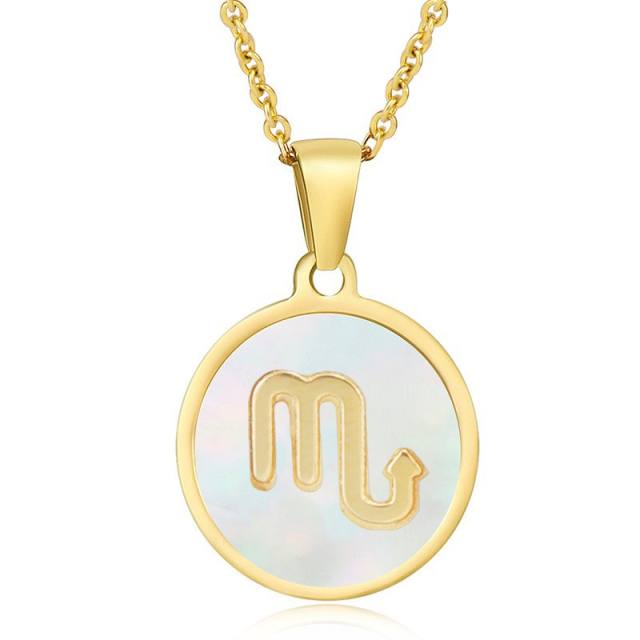 Round pendant zidoac necklace stainless necklace