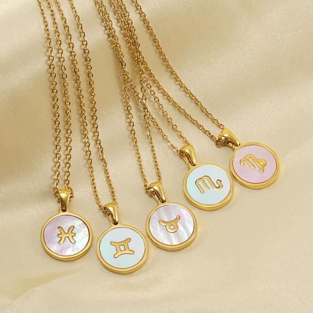 Round pendant zidoac necklace stainless necklace