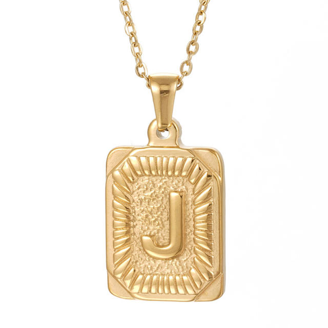 HIPHOP dog tag initial necklace for men stainless steel necklace