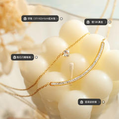Smiling face two layer stainless steel necklace dainty necklace