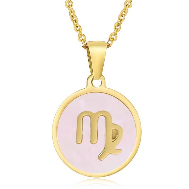 Round pendant zidoac necklace stainless necklace