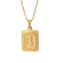 HIPHOP dog tag initial necklace for men stainless steel necklace