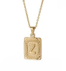 HIPHOP dog tag initial necklace for men stainless steel necklace
