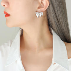 INS unique design real gold plated studs earrings