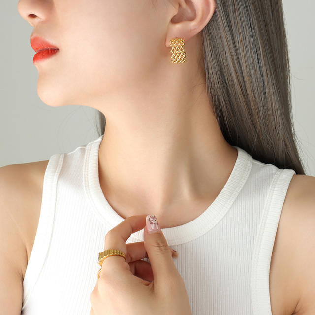 18KG stainless steel earrings open hoop earrings