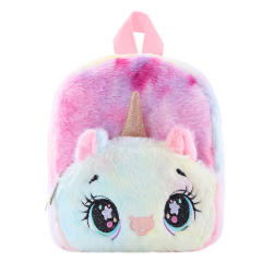 Cute fluffy unicorn design baby girl backpack