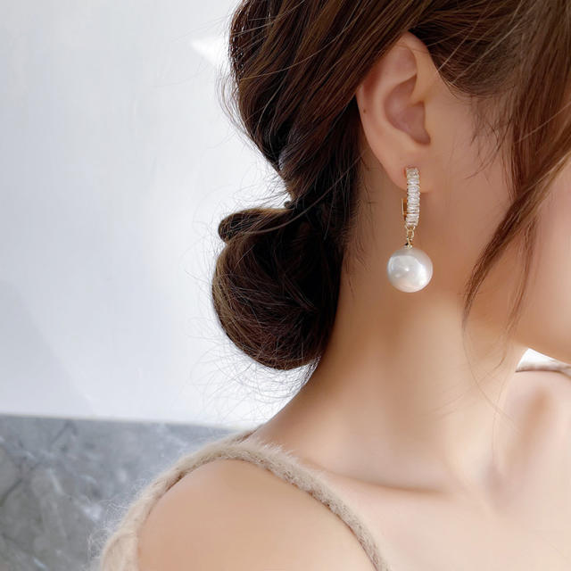 925 needle elegant color pearl earrings