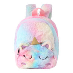 Cute fluffy unicorn design baby girl backpack